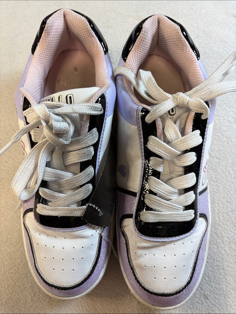 Hello Kitty Lavender White Black Sneakers